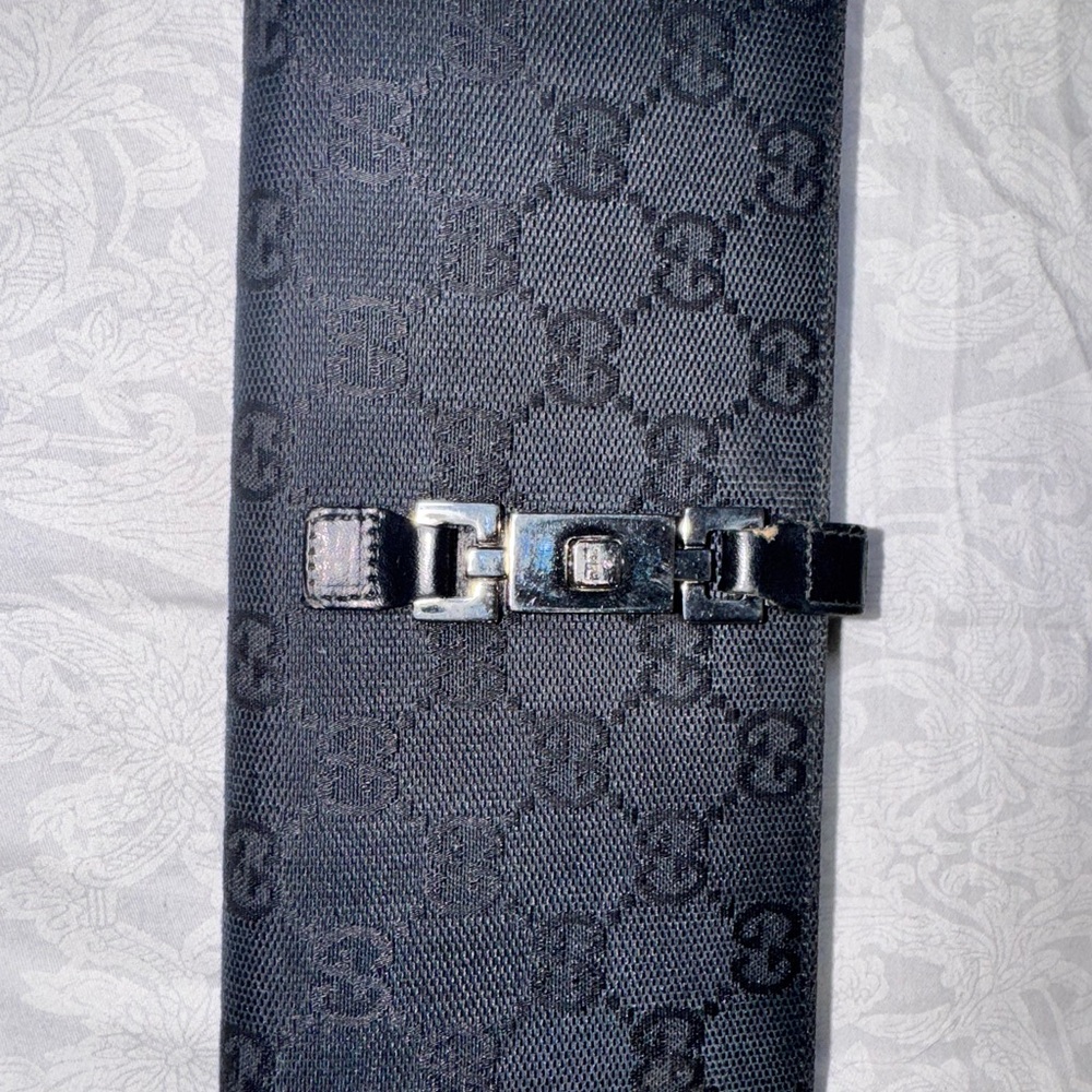 Gucci Jackie Black Monogram long wallet
